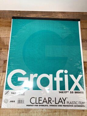 Grafix Clear-Lay Plastic Film 14x17 Inches 25 Sheets For Overlays